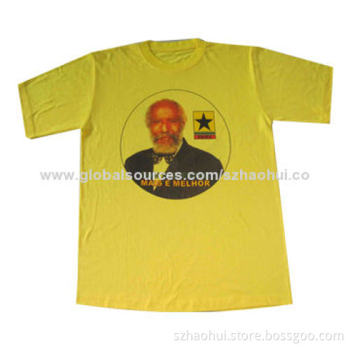 Men's crew neck printed t-shirt, made of 100% cotton, breathable, custom designs are welcome